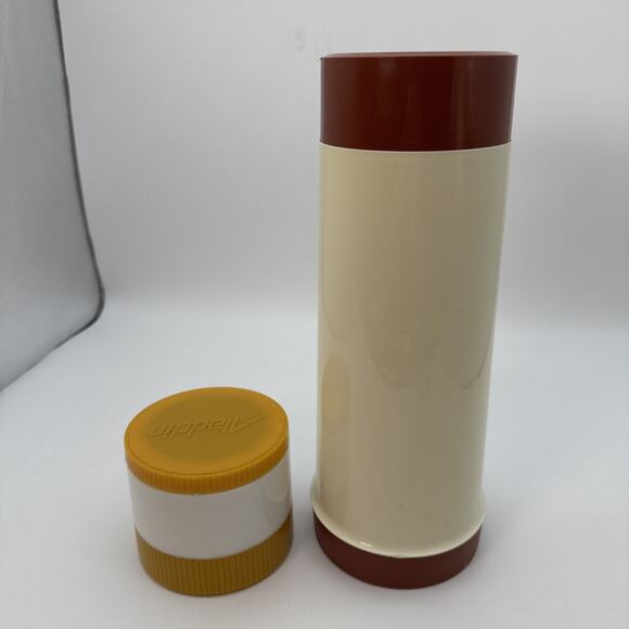 2 Vintage Thermos Cont. 1 King-Seeley Thermos Bottle Brown/Tan & 1 Aladdin 7000 - Picture 5 of 16